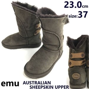 emu/エミュー☆オーストラリア産シープスキン/極暖/ムートンブーツ【23.0/brown/茶】本革/羊革/SHEEPSKIN UPPER/Boots/Shoes◆pWB108-6