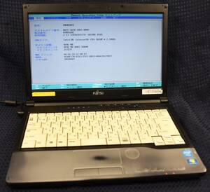 起動確認のみ(ジャンク扱い) 富士通 LIFEBOOK S762/G CPU:Celeron 1020M RAM:4G HDD:無し (管:KP231