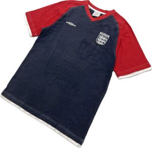 umbro ☆ 人気◎ イングランド代表 チーム Tシャツ 半袖 ネイビー レッド 38 定番 サッカー フットサル トレーニング アンブロ■EB281