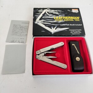 LEATHERMAN pocket Survival tool レザーマン マルチツール アウトドア ヴィンテージ ポケット サバイバル ツール 箱付 専用レザーケース