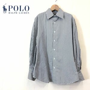 G2679-F◆ RALPH LAUREN ラルフローレン ボリュームスリーブブラウス 長袖シャツ ストライプ ◆ size4 コットン100 古着 レディース