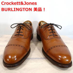 【美品】クロケットアンドジョーンズ　パンチドキャップトゥ　BURLINGTON　Crockett&Jones　ＵＫ６．５Ｄ　JP25.0相当　茶