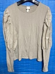 ★美品★H&M★バルーンスリーブシャツ★ベージュ★XL★大きい★