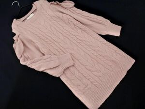 CECIL McBEE セシルマクビー カットショルダー ニット チュニック ワンピース sizeM/ピンク ◇■ ☆ eba9 レディース