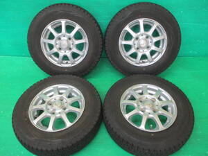 深溝♪ DUNLOP WINRERMAXX SV01☆145R12 6PR・12×4.00B+43 4H-100☆社外ホイール4本セット☆埼玉県発 現物確認OK♪ 軽トラ 軽バン 