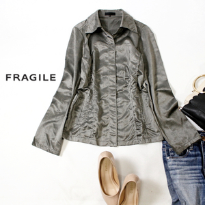 ☆☆ 美品 三陽商会 FRAGILE フラジール ☆☆ コットン ギャザー 長袖シャツ 38号 秋 合物 20A10