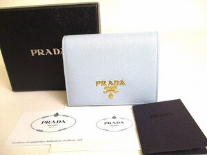 【未使用保管品】 プラダ PRADA サフィアーノ マルチカラー レザー 2つ折り 財布 コンパクト財布 コンパクトウォレット メンズ レディース