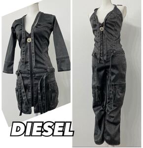 【管理009】japanese label Y2K ディーゼル　DIESEL オールインワン　サロペット　つなぎ　セットアップ　アンサンブル　極美品　細身