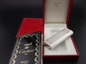 ●○【着火ＯＫ】超美品　カルティエ　CARTIER　サントス　２８２６４X　　円柱　コンビゴールド　ライター　ケース/冊子○●