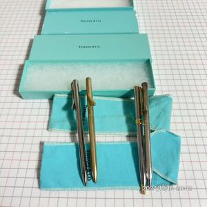 1000円〜　SV925 シルバー925 TIFFANY & Co. ティファニー　Tクリップ　ビーンズ　ツイスト式　ボールペン ペン　筆記具　4本　送料無料