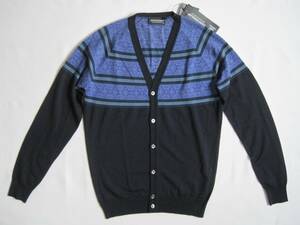 JOHN SMEDLEY ジョン スメドレー　フェアアイル柄　Vネックカーディガン　XS 　イギリス製　　新品