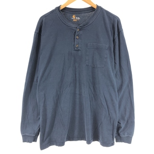 古着 カーハート Carhartt ORIGINAL FIT ヘンリーネック 無地ポケットロングTシャツ ロンT メンズXL /eaa429942