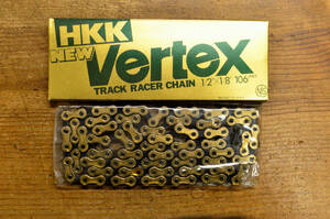 HKK VERTEX A-HARD CHAIN 106L　ゴールド　ピスト/トラック/競輪/NJS/BMX/シングルスピード