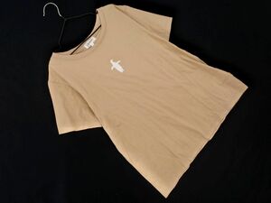 ネコポスOK Dessin UNTITLED デッサンアンタイトル ペンギン柄 プリント 半袖 Tシャツ size2/ベージュ ■◆ ☆ eec8 レディース