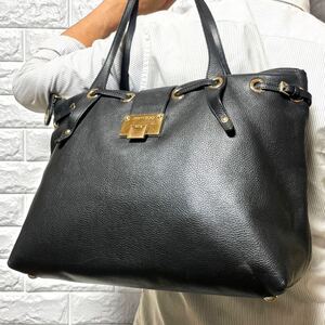 A4収納/大容量◎ ジミーチュウ JIMMY CHOO メンズ ビジネス トートバッグ 肩掛け ベルト ロゴ金具プレート レザー シボ革 ブラック 黒