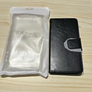 a396 Xperia ACE III ケース 手帳型 財布型 カード入れ 携帯カバー マグネット式 留め具 側面搭載 スタンド機能 レトロ ブラック