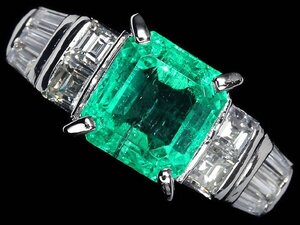 MI14130T【1円～】新品【RK宝石】≪Emerald≫ 抜群のテリ艶!! 極上エメラルド 大粒1.5ct 極上ダイヤモンド Pt900 高級リング ダイヤ