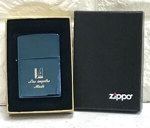 火花確認 未使用品 Zippo ジッポー ライター LA Los angeles Mode ロサンゼルス チタンブルー 箱付 fah 11S305