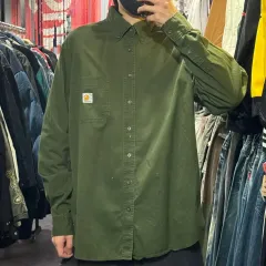 【雷市場（ポンジャン）商品韓国直送】 IM Carhartt(カーハート) ダークグリーン ポケット 長袖シャツ