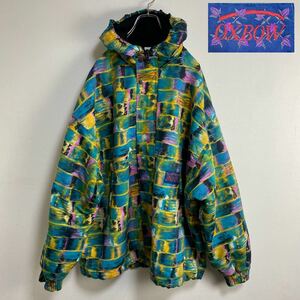 【即決】★ OXBOW ★ 90s ブルゾン フリー JACKET フランス製 マルチカラー （L）アウトドア フード オーバーサイズ 希少 ビンテージ