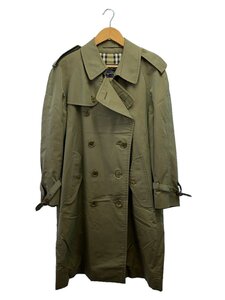 BURBERRYS◆80s/Trench40/トレンチコート/コットン/KHK/胸元にシミあり