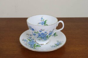 ロイヤルアルバート　FORGET ME NOT　勿忘草　デュオ　カップ＆ソーサー　イギリス　ROYAL ALBERT　ヴィンテージ　T189