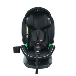 【トップテザータイプ】チャイルドシート 新生児 ISOFIX 0歳～12歳 360度回転式 40～150cm ジュニアシート 調節可能【ブラック】 