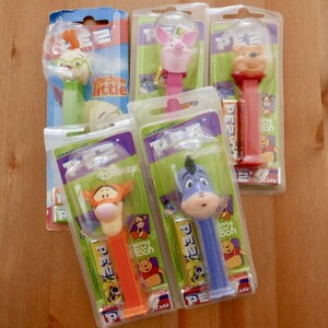 PEZ ペッツ　リトルチキン、くまのプーさん、イーヨ、ティガー、ピグレット5点