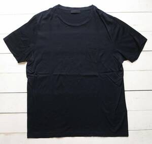 PRADA プラダ 胸ポケット付 クルーネックTシャツ XL 黒 国内正規品 2019年製 ルーマニア製