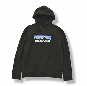 ★美品！ パタゴニア Patagonia ロゴ プリント パーカー L ブラック 裏起毛 スウェット スエット トレーナー ヘビーウェイト アウトドア★