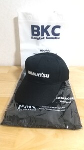 【未使用セット】KOMATSU コマツ 帽子×ポロシャツ 送料無料！おまけ付き！タイ バンコク キャップ 重機 フォークリフト