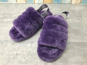 UGG フラッフイヤースライド Fluff Yeah Slide パープル ムートンサンダル 24cm USA7 1095119 レディース アグ ユーズド