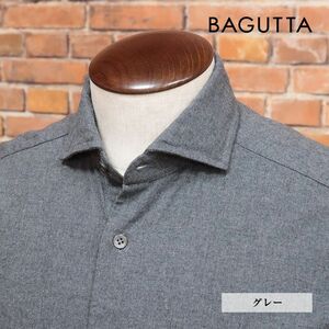 秋冬/BAGUTTA/41cm/定番シャツ WALTER 起毛ツイル 無地 カッタウェイ 鳥足縫い 上品 キレカジ 長袖 新品/グレー/jc230/