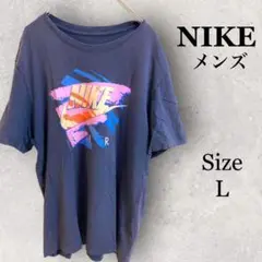 GS1556 ナイキ【L】NIKE メンズ　半袖シャツ　パープル　ビックロゴ