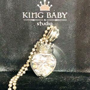 KINGBABY クラウン 大粒ストーン ネックレス シルバー