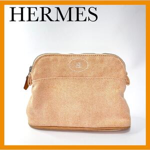 HERMES エルメス キャンバス ポーチ ボリード ボリードポーチ 20 コスメポーチ　オレンジ系