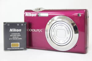 【返品保証】 ニコン Nikon Coolpix S4000 レッド 4x Wide バッテリー付き コンパクトデジタルカメラ v8333