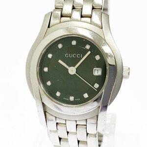 【1円スタート】GUCCI グッチ 5500L Gクラス SS ブラック文字盤 クオーツ レディース腕時計 ジャンク 335183