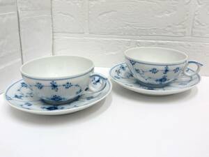 2924■ロイヤルコペンハーゲン/ROYAL COPENHAGEN カップ＆ソーサー ブルーフルーテッド