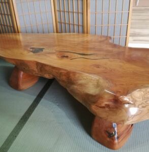 欅の高級テーブル・ケヤキ・けやき(未使用品) 