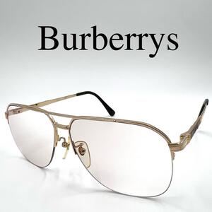 BURBERRY バーバリー メガネ 度入り 377 ティアドロップ ハーフリム