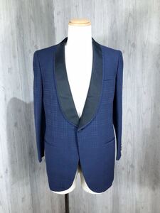 ○ 美品　BRIONI ブリオーニ　メンズ　ネイビー　チェック柄　襟切り替え　テーラードジャケット ブレザー　アウター 上着　48表記