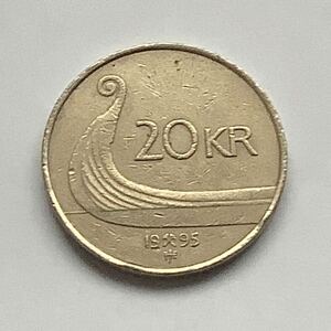 【希少品セール】ノルウェー 20クローネ硬貨 1995年 1枚