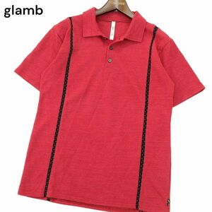 glamb グラム 春夏 ドット柄 ライン★ 半袖 ポロシャツ Sz.3　メンズ 日本製　A4T07750_7#A