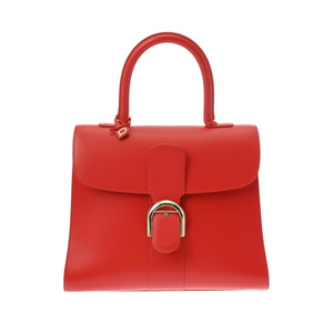 DELVAUX デルヴォー DELVAUX ブリヨン MM 2WAY 赤 シルバー金具 - レディース ボックスカーフ ハンドバッグ Aランク 中古 銀蔵