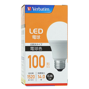 三菱ケミカルメディア LED電球 Verbatim LDA14L-G/LCV2 電球色 [管理:1100042467]