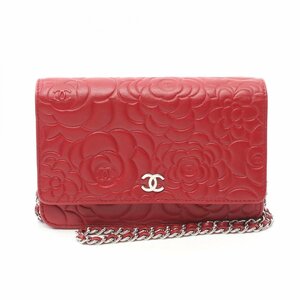 シャネル カメリア ブランドオフ CHANEL ラムスキン（羊革） ショルダーバッグ レザー 中古 レディース