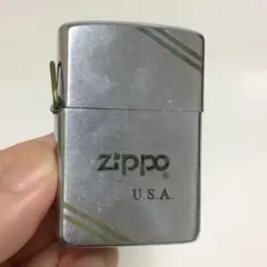 Zippo ライター U.S.A. シルバー仕上げ　定番　ダイアゴナルライン