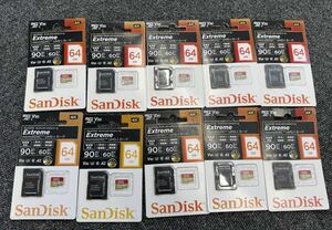 1円～/新品未使用/SanDisk/サンディスク/マイクロSD/SDカード/64GB/10個セット/まとめ売り/まとめて/大量/在庫処分/業者歓迎 