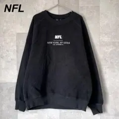 8026 NFL フロントロゴ 刺繍 スウェード スウェット 黒色 XL